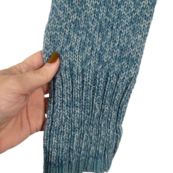 Anthropologie Monogram Heathered Teal Cardigan Shawl Wool Alpaca Blend Sweater M - Picture 4 of 8